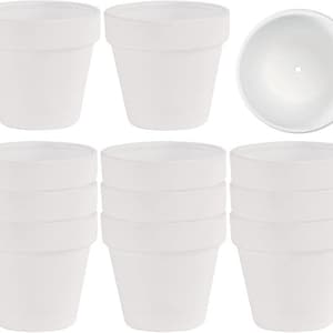 24 Pack 2.5 Inch White Terracotta Clay Pots | Succulents Cactus Plants | Wedding Bridal Baby Shower Event Party Favors | Mini Small Tiny