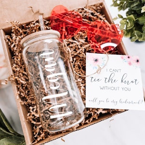 I Can't Tie The Knot Without You, Glass Coffee Cup, Will You Be My Bridesmaid Gift Box, Bridesmaid Proposal. Bridesmaid Gift Idea For Friend afbeelding 1