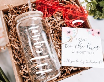 I Can't Tie The Knot Without You, Glass Coffee Cup, Will You Be My Bridesmaid Gift Box, Bridesmaid Proposal. Bridesmaid Gift Idea For Friend