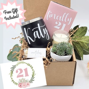 21st Birthday Gifts for Her Women, 21 Year Old Birthday Gifts for Women,  Happy 21st Birthday Basket Gifts Box for Best Friends Female Daughter  Sister