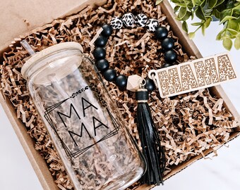 Mother's Day Iced Coffee Cup With Straw and Lid, Mother's Day Gift, Gift for Mom, Mama Keychain, Care Package For Sister, Mother Day