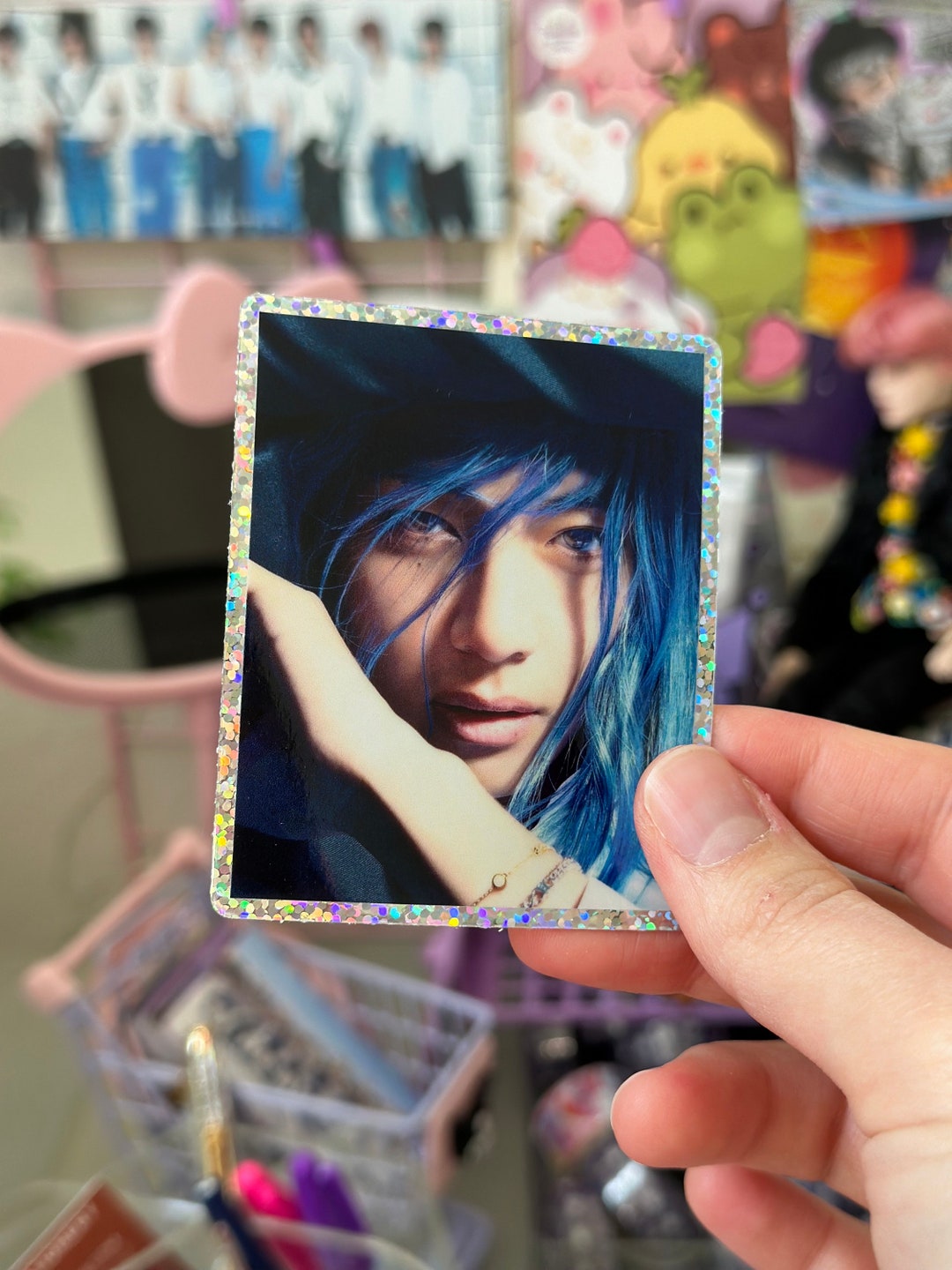 BTS V Bazaar Glitter Sticker - Etsy