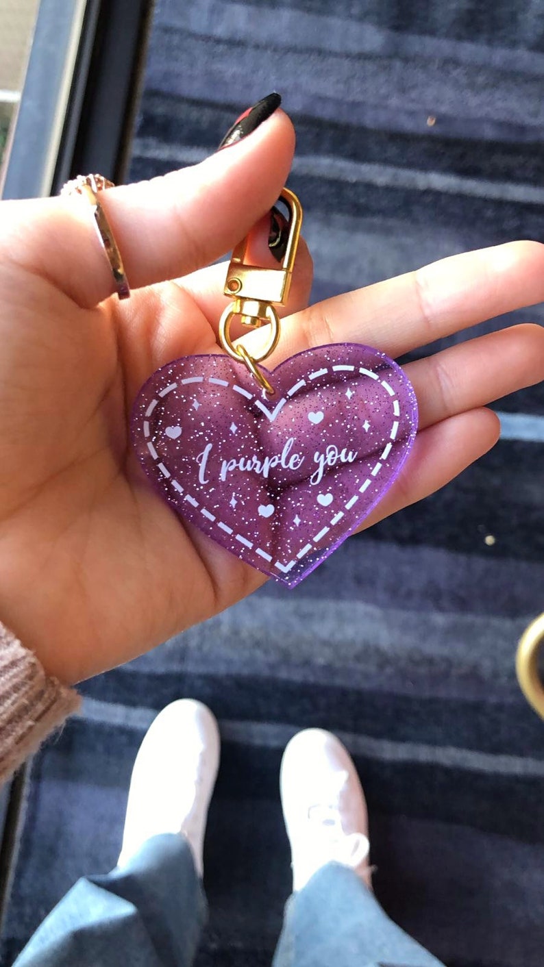 BTS Acrylic Heart Keychains 2 Options Btsxarmy I PURPLE YOU Etsy