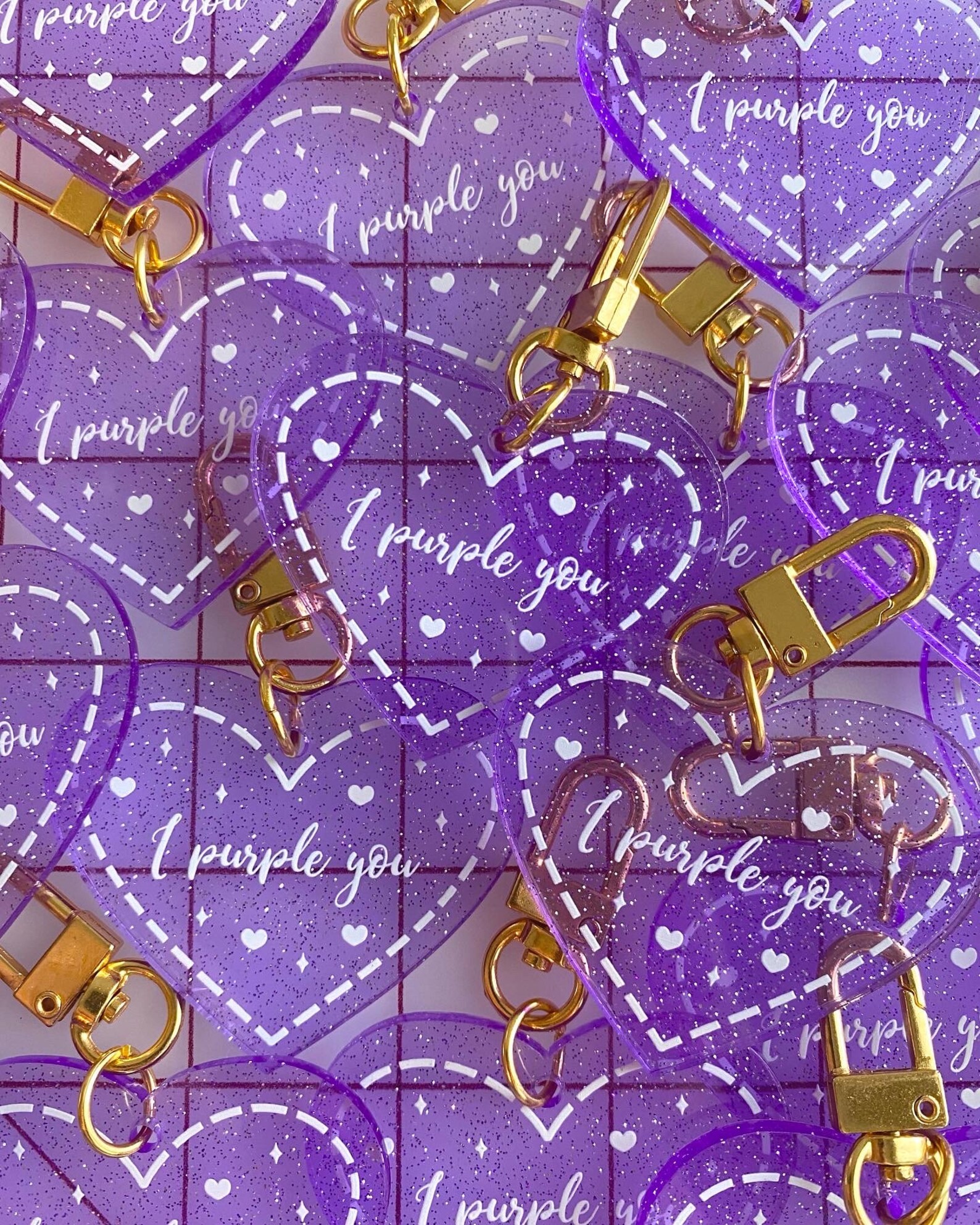 BTS Acrylic Heart Keychains 2 Options Btsxarmy I PURPLE YOU Etsy