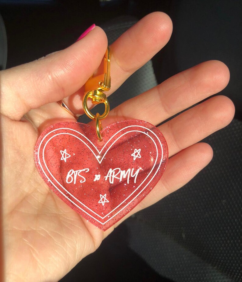 BTS Acrylic Heart Keychains 2 Options Btsxarmy I PURPLE YOU Etsy