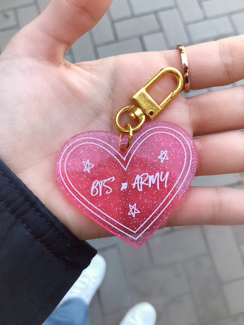 BTS Acrylic Heart Keychains 2 Options Btsxarmy I PURPLE YOU Etsy