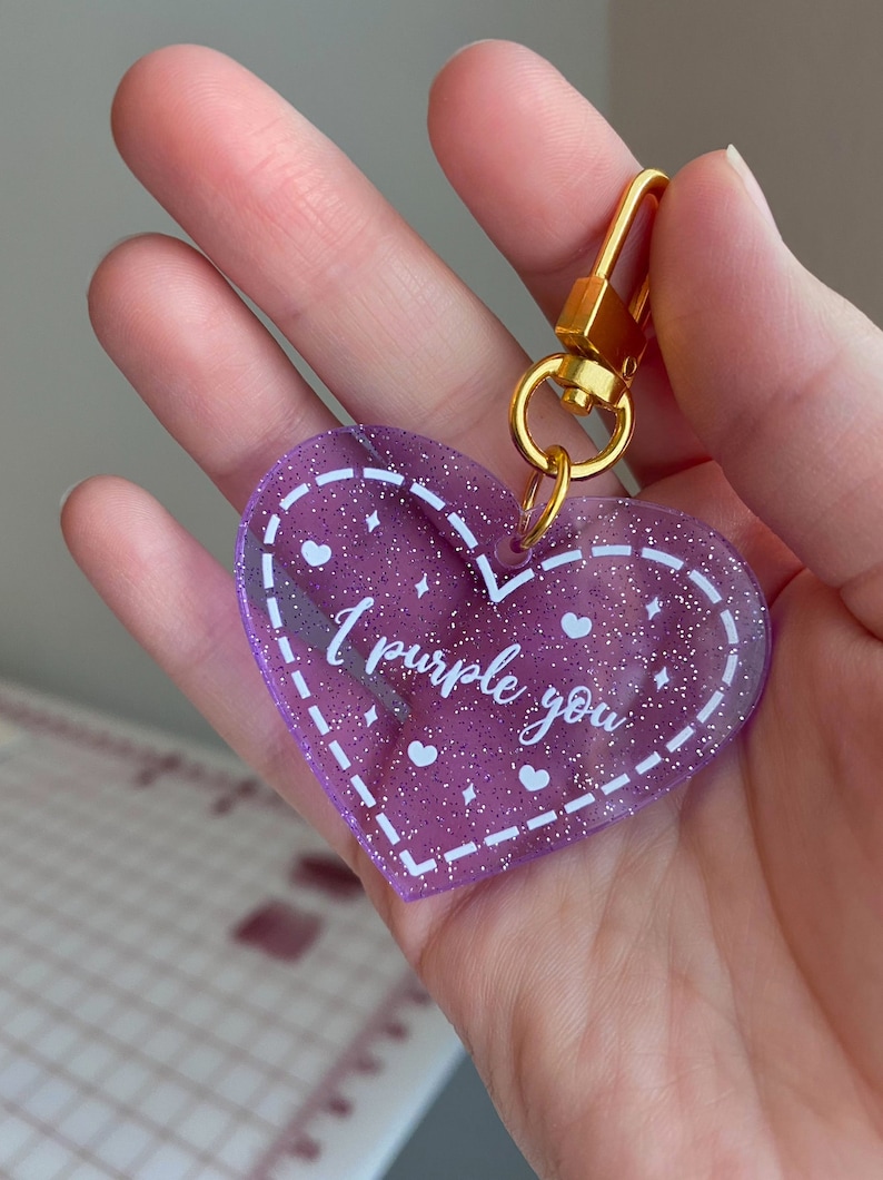 BTS Acrylic Heart Keychains 2 Options Btsxarmy I PURPLE YOU Etsy