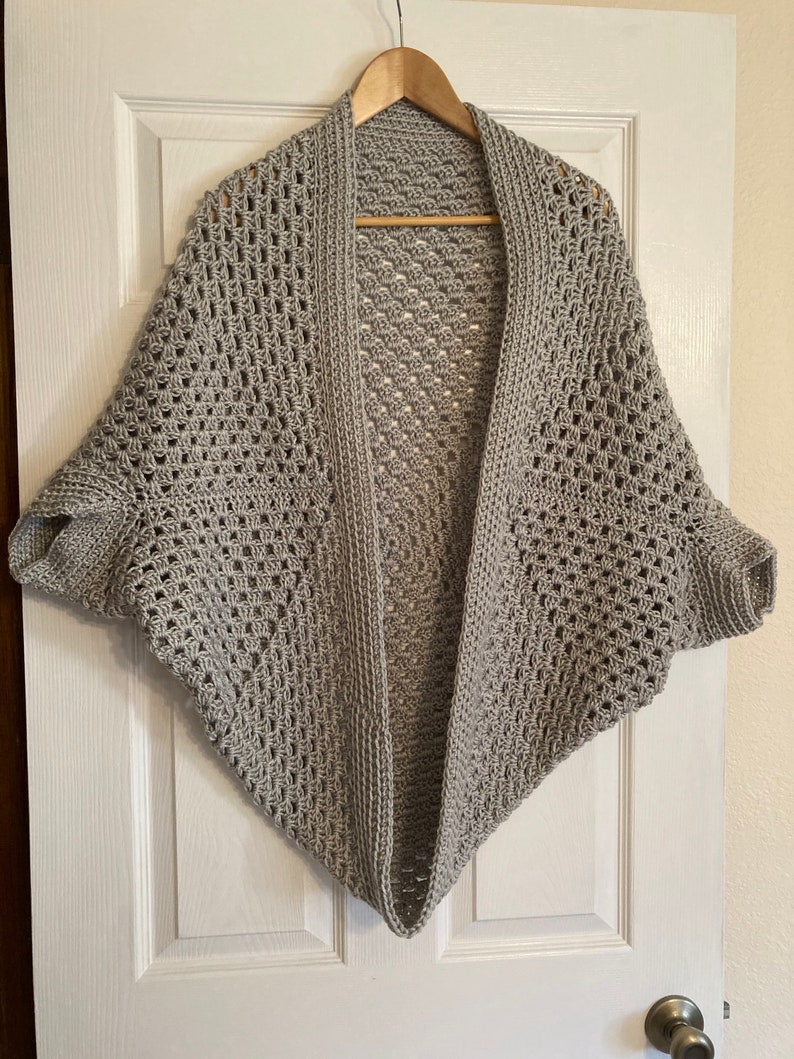 Dove Gray Cocoon Crochet Cardigan Sweater image 0