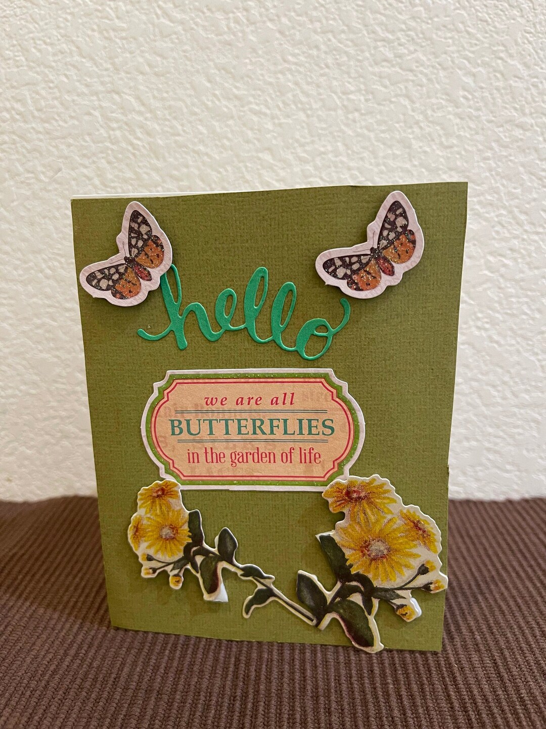 Monarch Butterfly Blank Handmade Embellished Greeting Card - Etsy