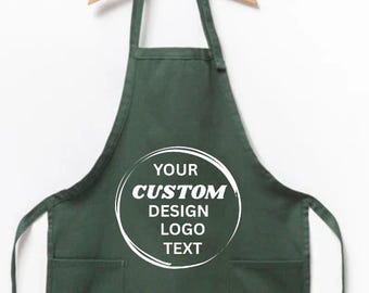 Custom Logo Apron, Custom Text Apron, Personalize Apron, Custom Apron Men, Custom Apron Women, Custom Kitchen Apron