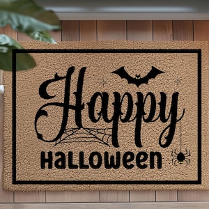 Happy Halloween Doormat,  Halloween Doormat, Spooky Doormat Halloween Door Mat,  Halloween Decor, Funny Door Mats, Outdoor Doormat Fall Mat