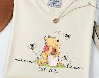 Comfort Colors® Mama Est Shirt, Mama Bear Shirt, Mothers Day Gift, Personalized Mama Bear T-Shirt, New Mom Shirt, Cute Mama Shirt