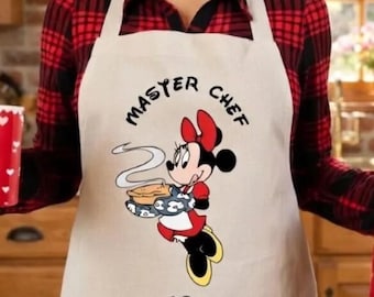 Custom Minnie Mouse Apron, Disney Baking Apron, Disney Cooking Apron, Disney Lover Gift, Disney Mickey Mouse Apron,
