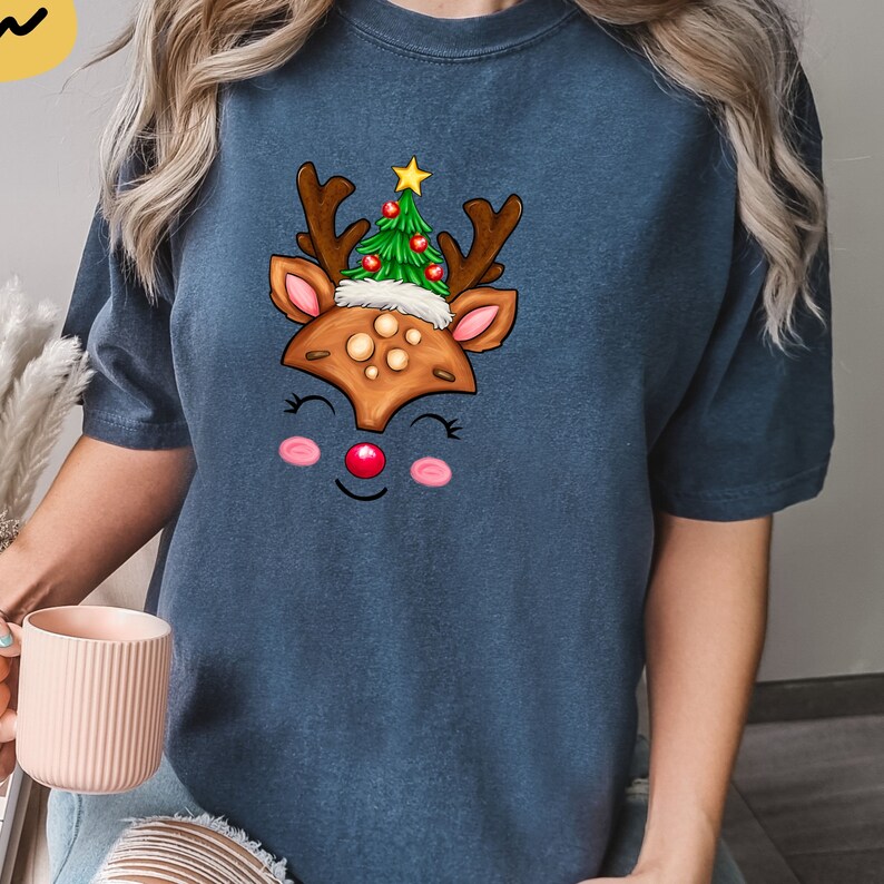 Comfort Colors Christmas Reindeer Shirt, Christmas Reindeer Shirt
