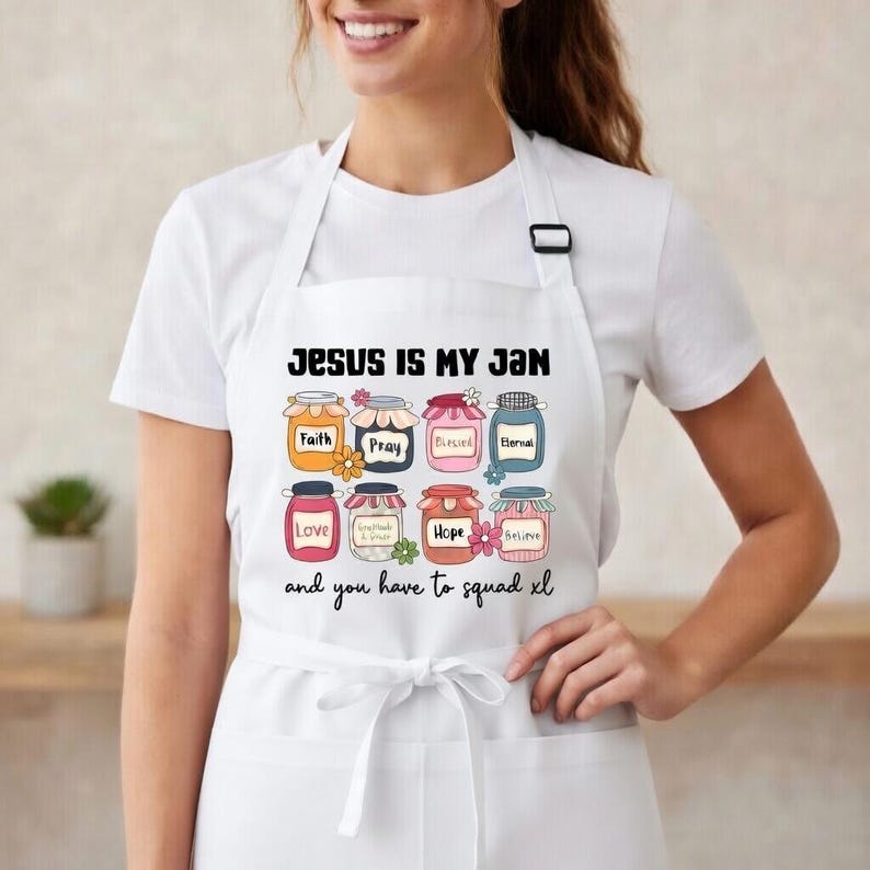 Jesus is My Jam Apron, Christian Cooking Apron, Faith Baking Aprons ...