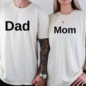 Comfort Colors Matching Mom and Dad Shirt, Couples T-Shirt Set, Mama Papa Tee, Family Matching Outfits, Parents Day Gift, Mom Dad Gift