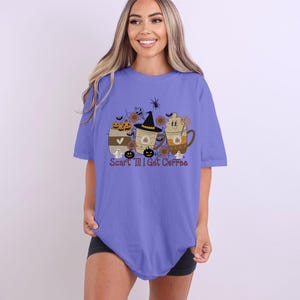 Comfort Colors Halloween Ghost Coffee Shirt, Spooky Season Coffee Lover Tee, Cute Ghost T-Shirt, Halloween Caffeine Shirt, Ghost and Coffee
