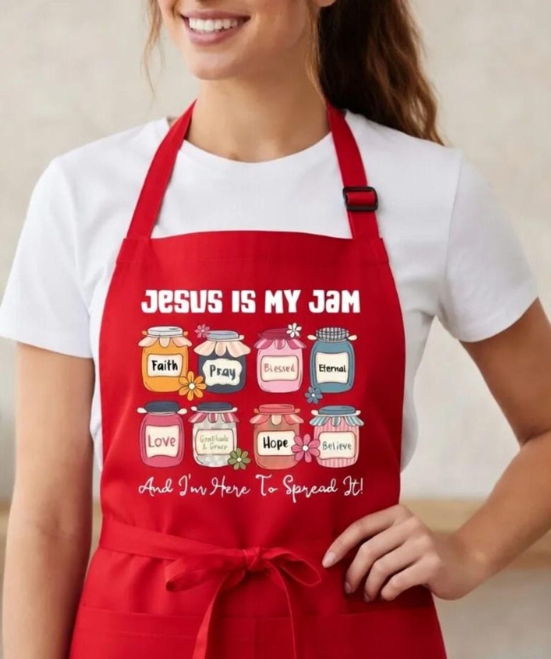 Jesus is My Jam Apron, Christian Cooking Apron, Faith Baking Aprons ...
