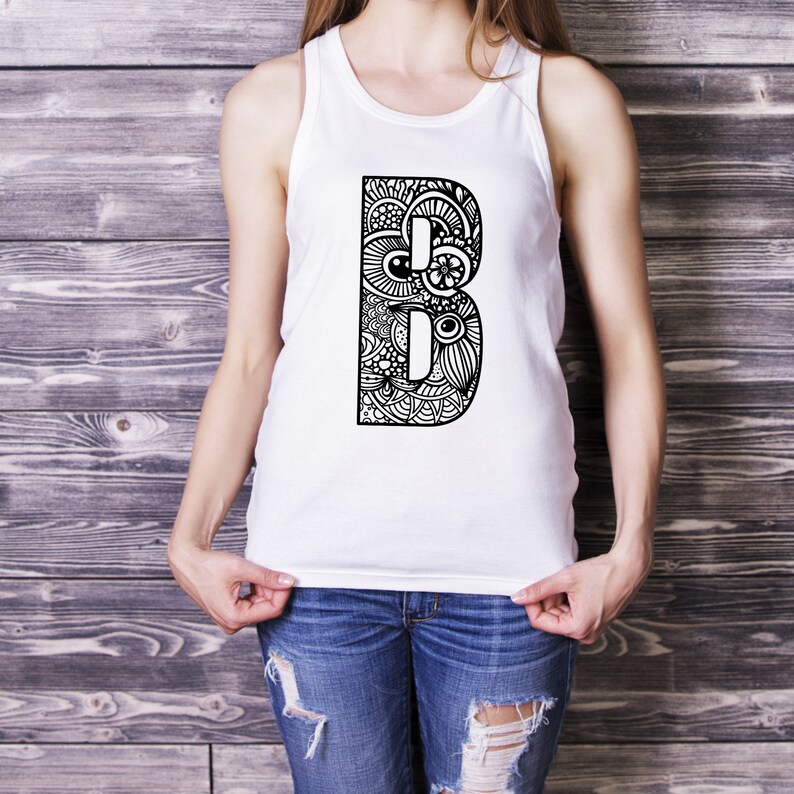 Download Zentangle letter B monogram font alphabet zenart SVG ...