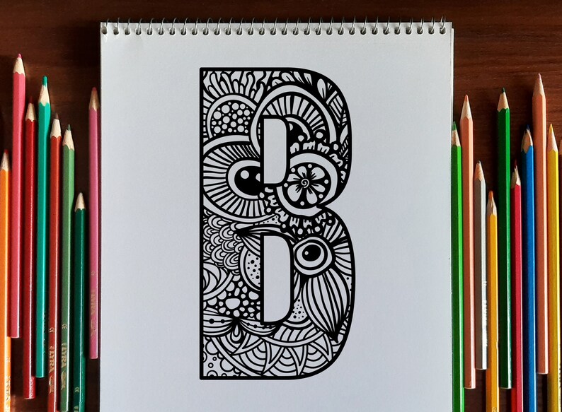 Download Zentangle letter B monogram font alphabet zenart SVG ...