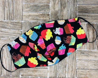 GymStar Cupcakes Fabric Ninja Style Face Coverings with Adjustable Nose Bridge