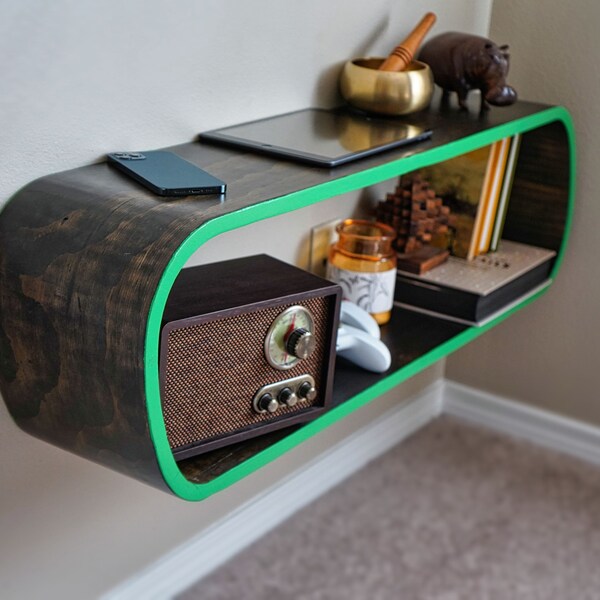 Green Geometric Shelf Etsy