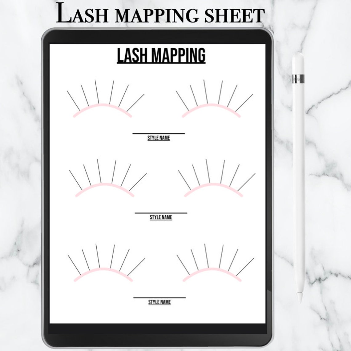 Printable Lash Mapping Template