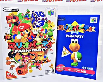 Caixa e bandeja de reprodução japonesa Mari Party N64: presente de colecionador de jogos retrô