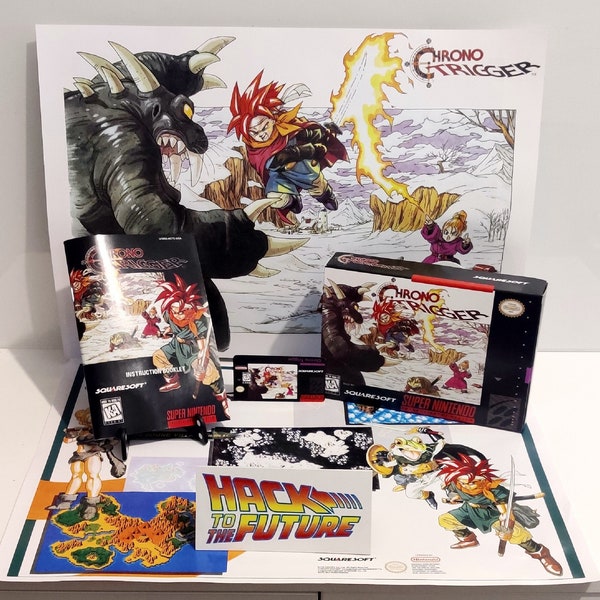 Chrono Trigger SNES Box & Manual - Reproduction Box Art