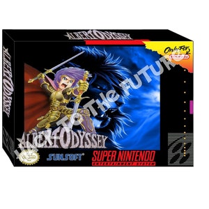SNES  Box and Tray - Albert Odyssey Gamer Gift for Men Boyfriend Gift