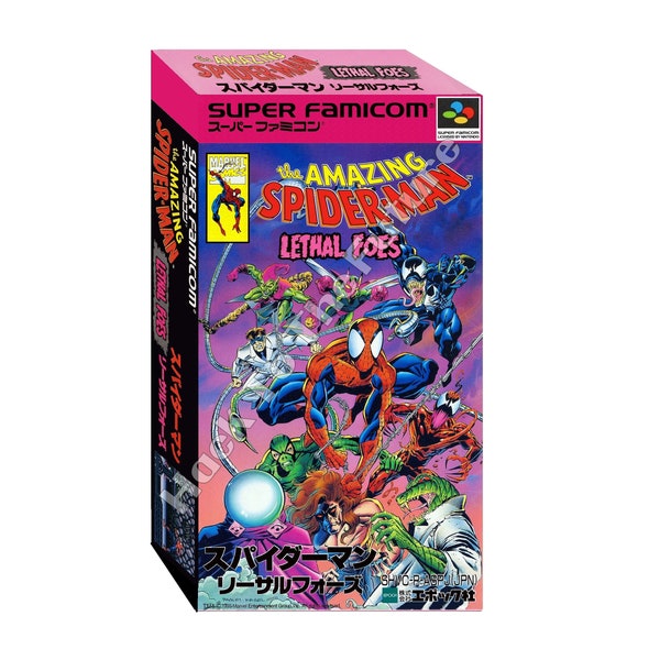 The Amazing Spider Man: Lethal Foes スパイダーマン リーサルフォーズ Caja y bandeja Super Famicom