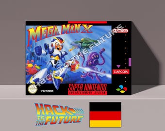 Mega Man X SNES Box: Presente para Gamers Alemão