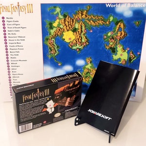 Final Fantasy 3 Box Final Fantasy 3 Anleitung SNES Box SNES Anleitung Final Fantasy 3 Landkarte USA