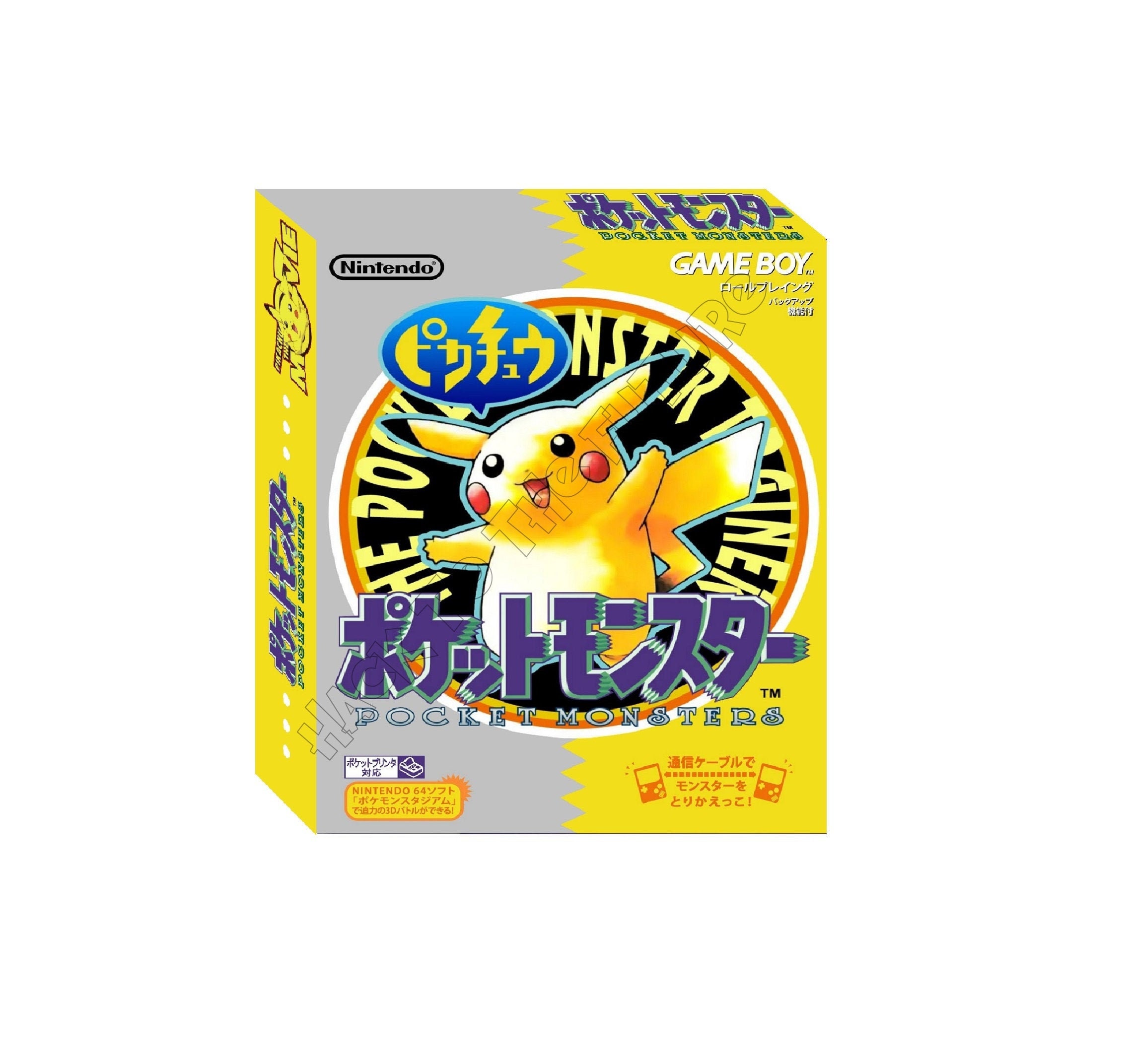 Gameboy Japanese Pokemon Yellow Box Manual And Option Insert Etsy