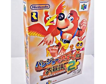 Caixa e bandeja de reprodução japonesa Banjo Kazooie 2 N64 - Edição de colecionador