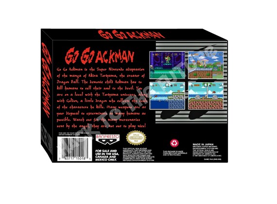 Jeu Super Famicom Go Go Ackman 2 – Banpresto 1995 – Action/Plateformes – TBE