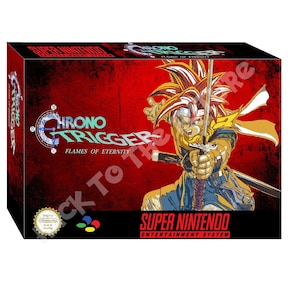 SNES  Box and Tray - Chrono Trigger Flames of Eternity Gamer Gift for Men Boyfriend Gift