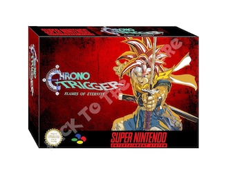 SNES  Box and Tray - Chrono Trigger Flames of Eternity Gamer Gift for Men Boyfriend Gift