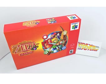 Caixa e bandeja do Legend of Zelda Oracle of Seasons para N64 - Presente para jogadores