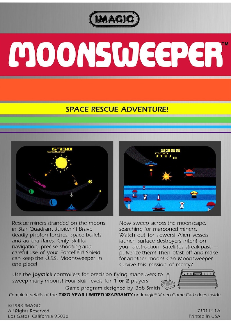 Moon Sweeper Atari 2600 Custom Box & Manual - Etsy