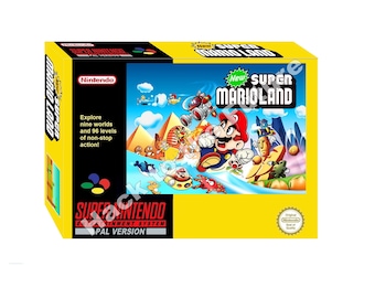 SNES  Box and Tray - New Super Mario Land Gamer Gift for Men Boyfriend Gift