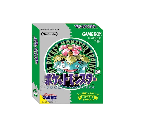 Japanese GB Game boy - Pokémon Pocket Monsters Green ポケットモンスター 緑 Gamer Gift for Men Boyfriend Gift
