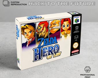 Caixa e bandeja personalizadas de Zelda Hero of Law - Presente perfeito para colecionadores e jogadores de N64