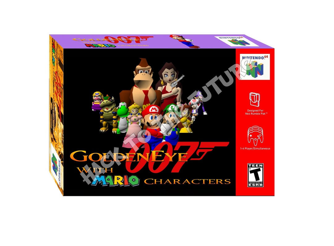 N64 Box and Tray - Goldeneye 007 With Mario Characters Gamer