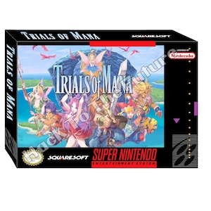 SNES  Box and Tray - Trials of Mana Gamer Gift for Men Boyfriend Gift