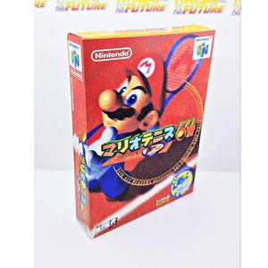 Scatola e vassoio di riproduzione giapponese Mario Tennis N64 / Scatola di gioco Nintendo 64 personalizzata / Regalo per giocatori retrò リオテニス64 Hepburn Mario Tenisu Rokujūyon