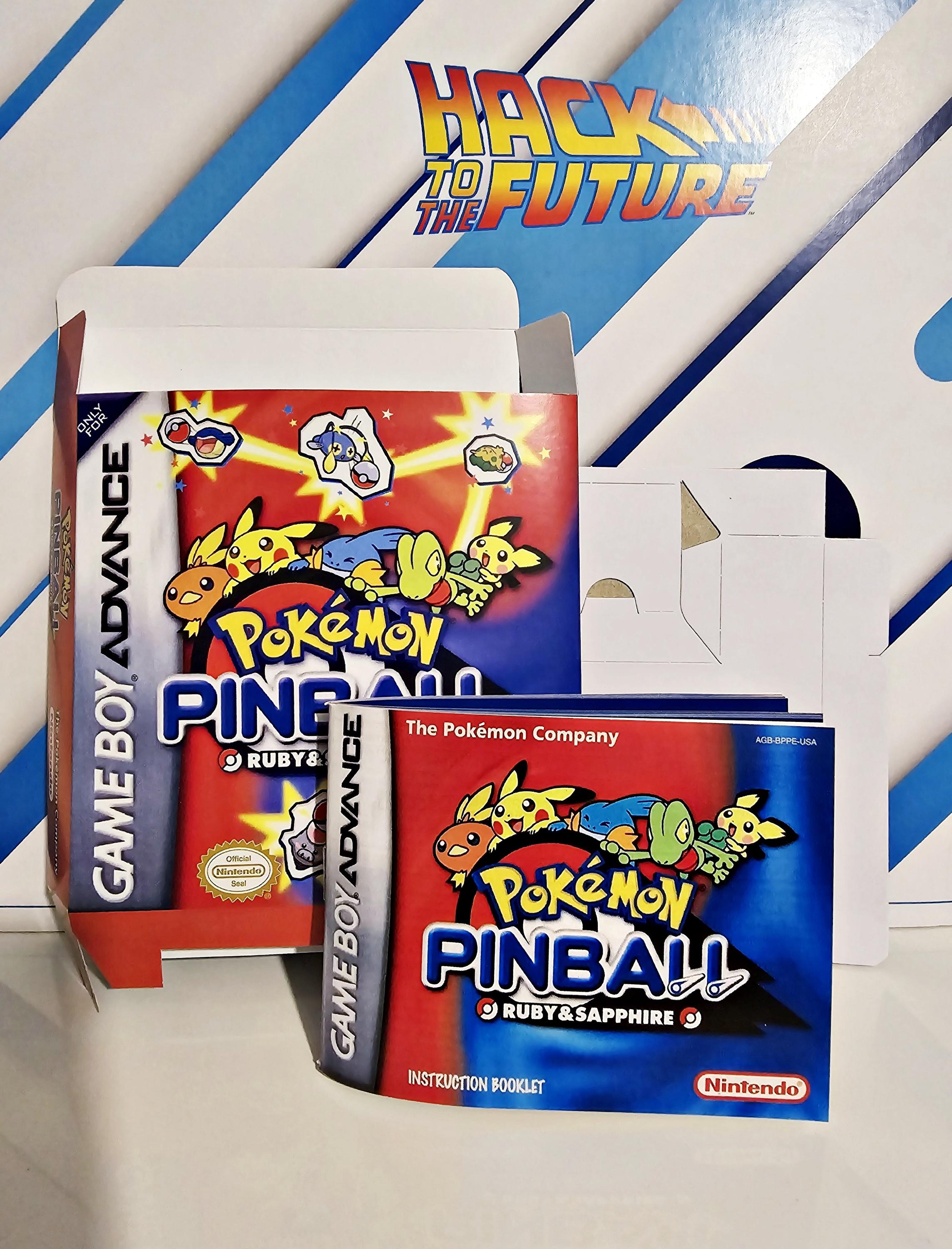 Pokémon Pinball Ruby and Sapphire GBA Box Manual & Tray Game Boy