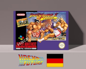 Street Fighter 2 Turbo Box e bandeja: Presente para gamers em alemão