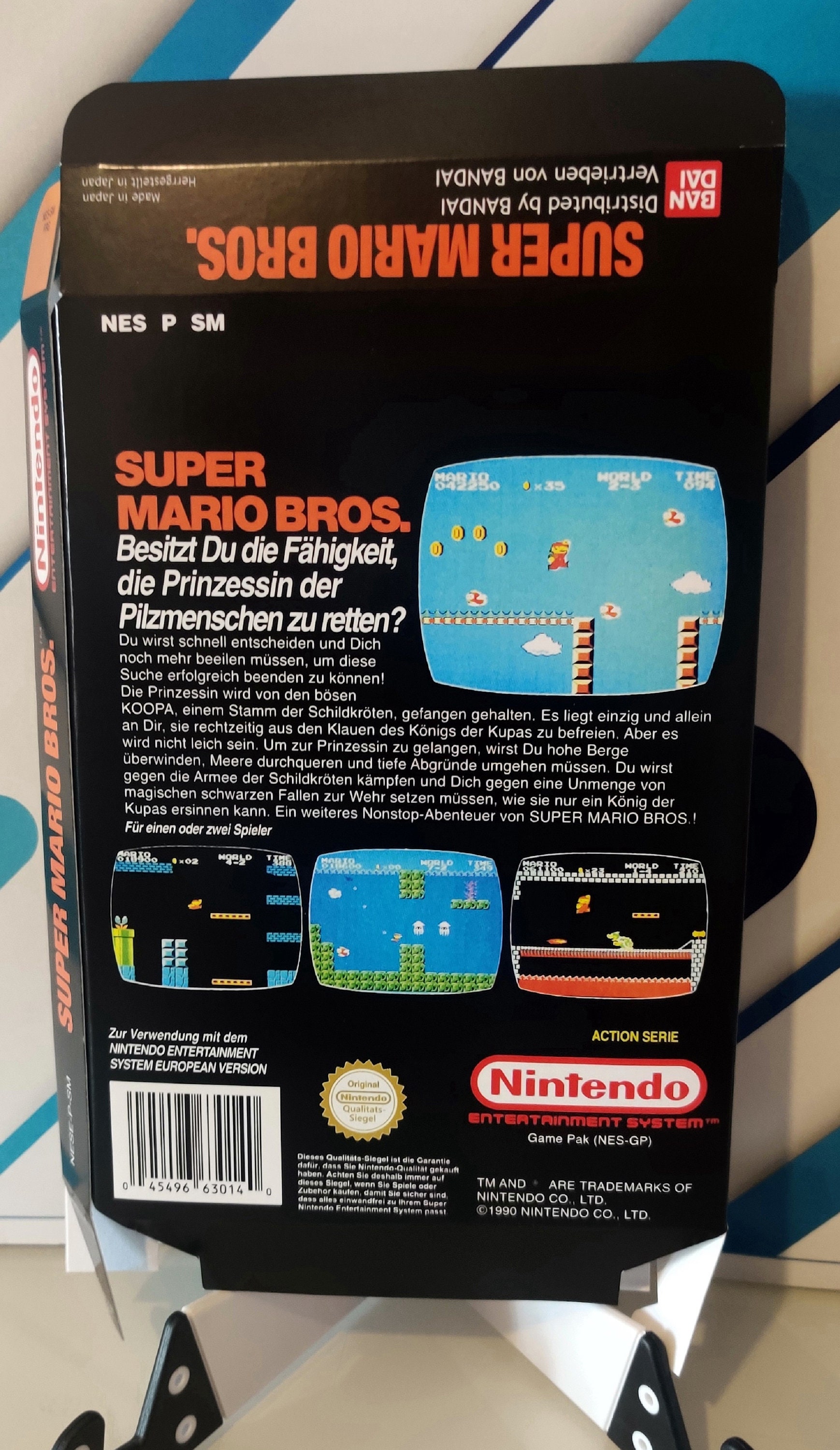 Super Mario Bros PAL NES Box Manual Dust Sleeve German
