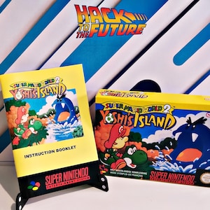 Super Mario World 2 Yoshi's Island Box Manuale di Super Mario Scatola SNES Manuale SNES PAL